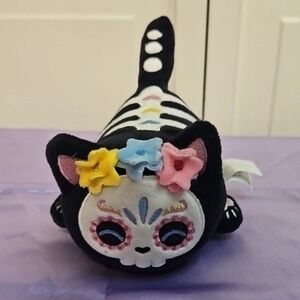 Aphmau MeeMeows Mystery Plush Skeleton Cat Day of the Dead Sugar Skull Black 6in
